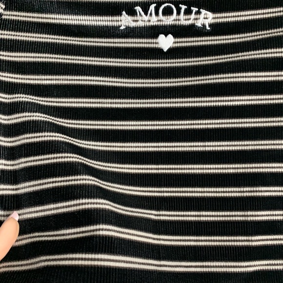 F21 | striped velvet crop top size small - Picture 9 of 9